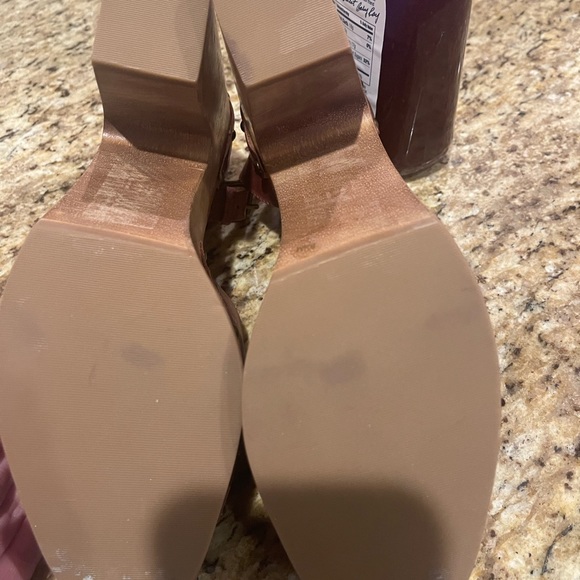 Lucky Brand Nelora Wooden Platform Leather Sandals 8.5 - Picture 5 of 12